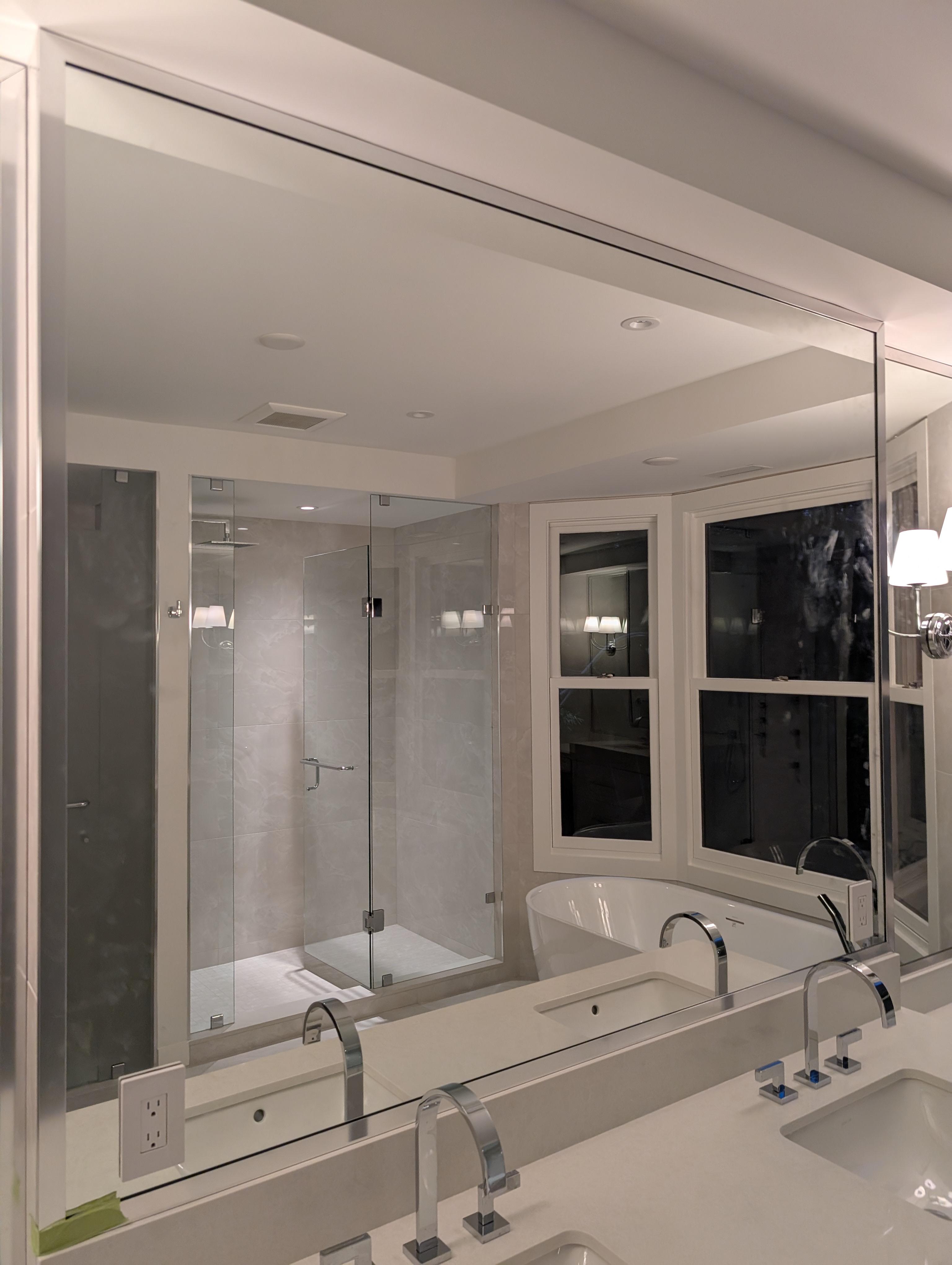 Clear 12mm tempered safety glass panels installation Toronto