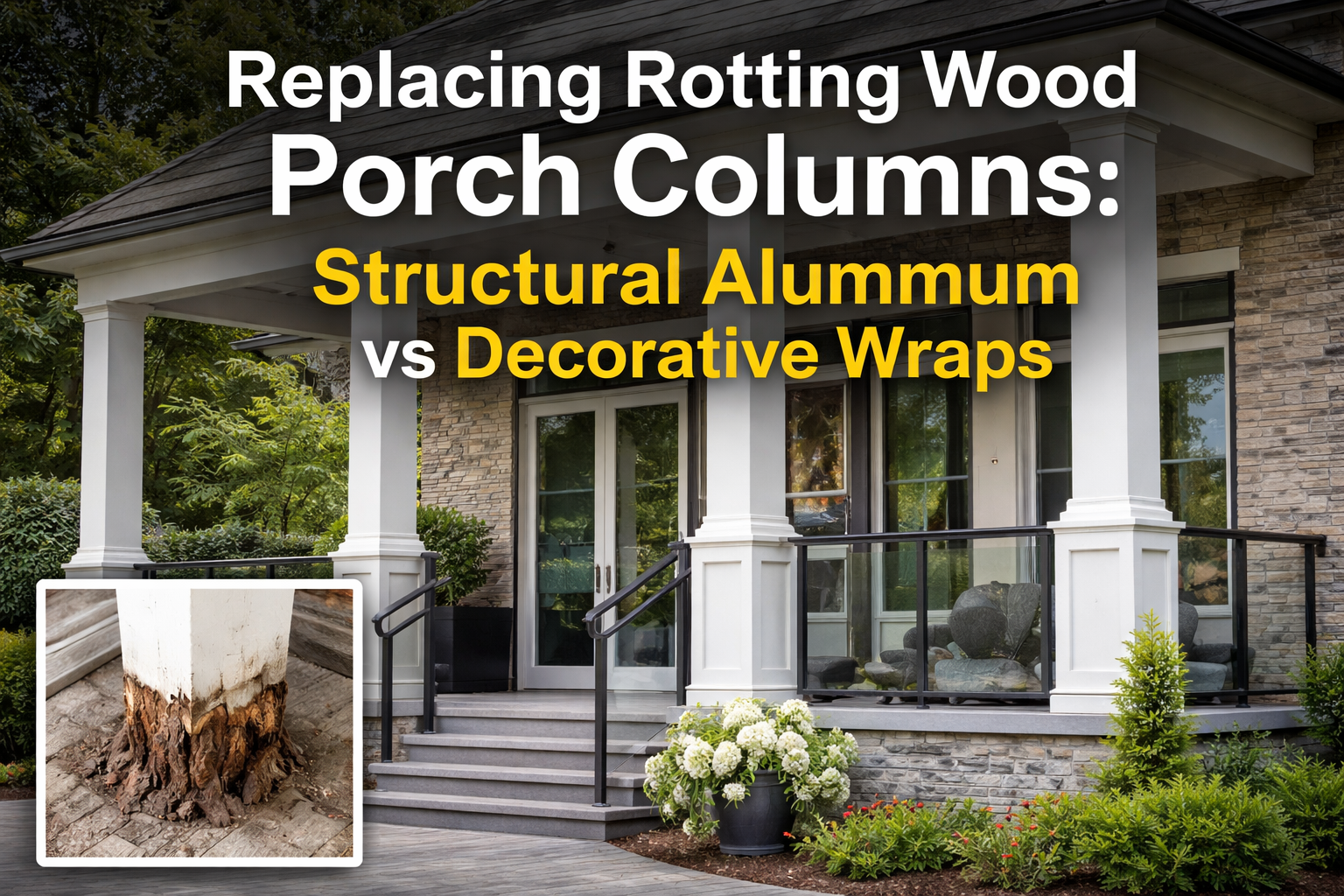 Structural Aluminum Porch Columns vs Decorative Wraps | Ontario Guide
